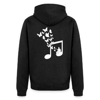 Amateur de musique de note de musique - Veste à capuche bio Premium Unisexe - noir - Dos - Nico (187cm)
