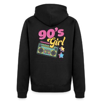 90s party outfit costume disguise 90s - Unisex Premium Organic Zip Hoodie - black - Back - Nico (187cm)