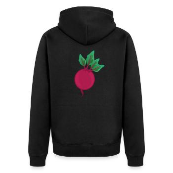Betteraves rouges betteraves Rahna Funny - Veste à capuche bio Premium Unisexe - noir - Dos - Nico (187cm)