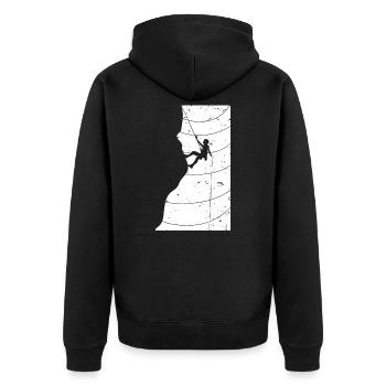 Vintage rock climbing rock climbing - Unisex Premium Organic Zip Hoodie - black - Back - Nico (187cm)