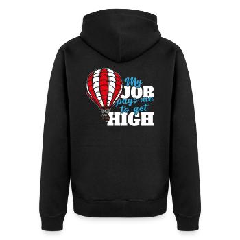 Ballonfahrer Ballonfahren Heißluftballon Pilot Fun - Unisex Premium Bio Zip Hoodie - Schwarz - Hinten - Nico (187cm)