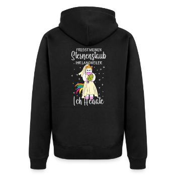 Fresst meinen Sternenstaub ich Heirate Braut - Unisex Premium Bio Zip Hoodie - Schwarz - Hinten - Nico (187cm)
