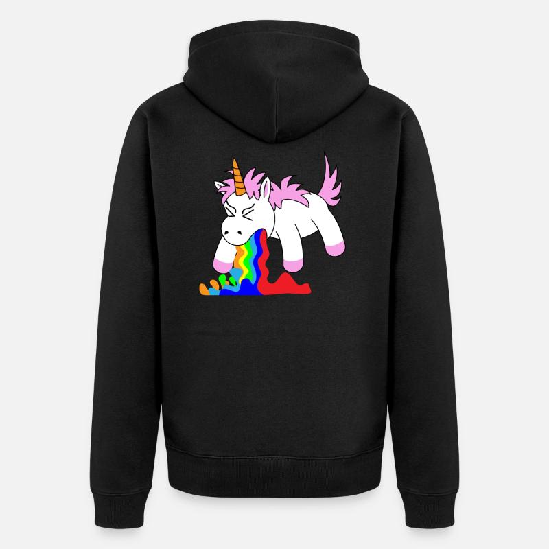 Lustiges Einhorn Einhörner - Unisex Premium Bio Zip Hoodie - Schwarz