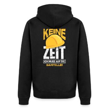 Bauherr Bauherrin Architekt Baurbeiter Baustelle - Unisex Premium Bio Zip Hoodie - Schwarz - Hinten - Nico (187cm)