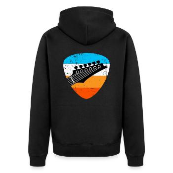 Retro guitar - Unisex Premium Organic Zip Hoodie - black - Back - Nico (187cm)