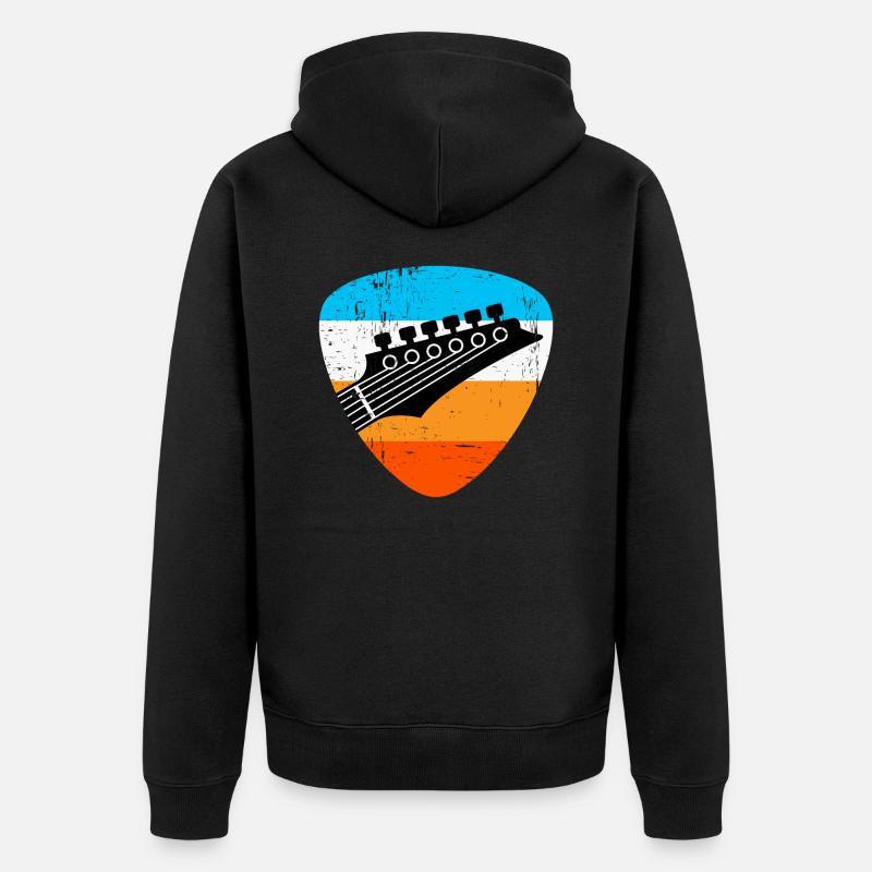 Retro Gitarre - Unisex Premium Bio Zip Hoodie - Schwarz