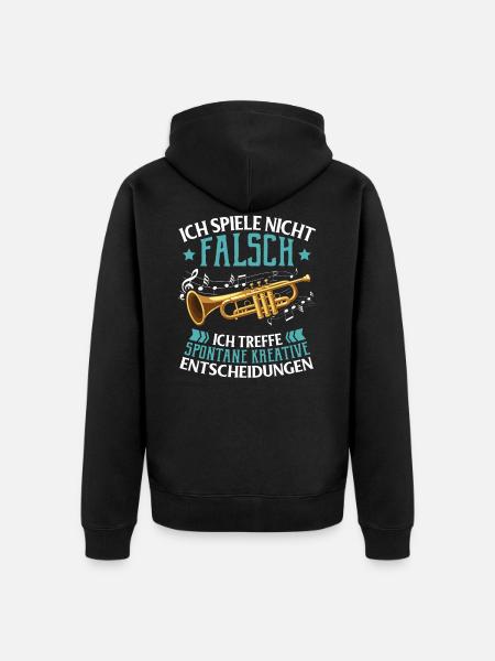 Lustiger Spruch Trompete Trompeter Bigband Musiker - Unisex Premium Bio Zip Hoodie - Schwarz