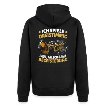 Trompeter Trompete Musiker Anfänger Bigband Jazz - Unisex Premium Bio Zip Hoodie - Schwarz - Hinten - Nico (187cm)