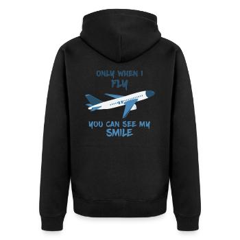 Pilots plane flying saying - Unisex Premium Organic Zip Hoodie - black - Back - Nico (187cm)