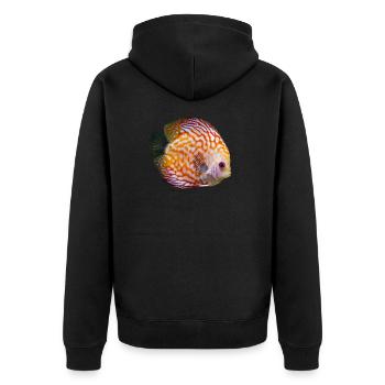Discus discus cichlid I aquarium hobby - Veste à capuche bio Premium Unisexe - noir - Dos - Nico (187cm)