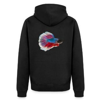 Siamese fighting fish Kafi aquarium fish - Unisex Premium Organic Zip Hoodie - black - Back - Nico (187cm)