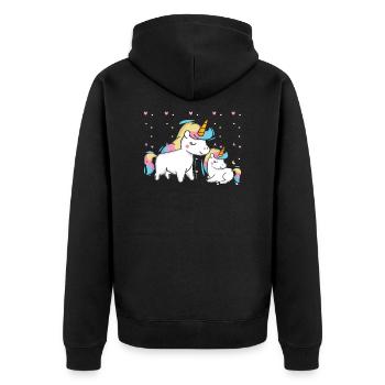 Licornes licorne amour - Veste à capuche bio Premium Unisexe - noir - Dos - Nico (187cm)