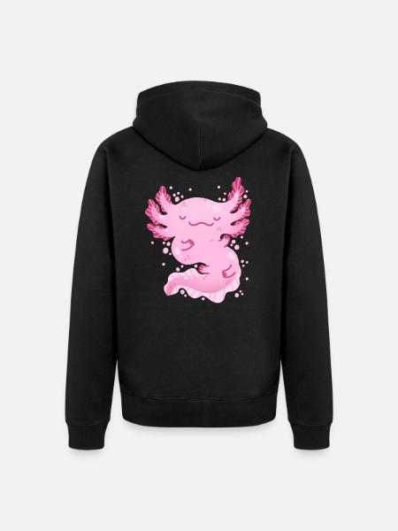 Axolotl - Unisex Premium Bio Zip Hoodie - Schwarz