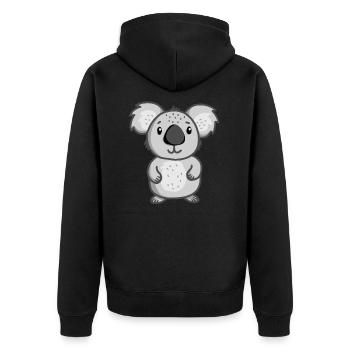 Koala bear - Unisex Premium Organic Zip Hoodie - black - Back - Nico (187cm)