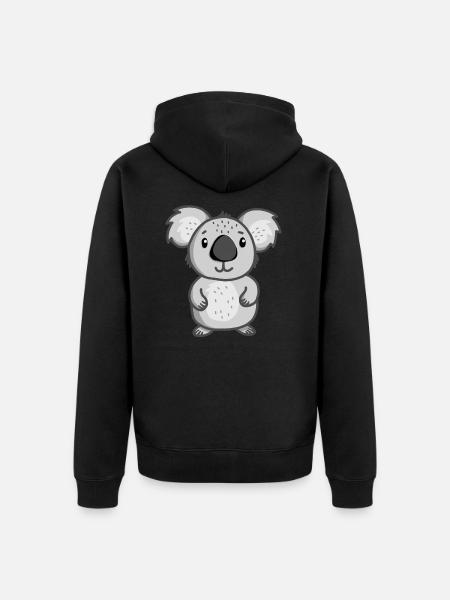Koala - Unisex Premium Bio Zip Hoodie - Schwarz