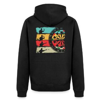 Fléchettes fléchettes vintage - Veste à capuche bio Premium Unisexe - noir - Dos - Nico (187cm)