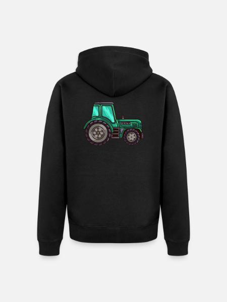 Tractor tractors - Unisex Premium Organic Zip Hoodie - black
