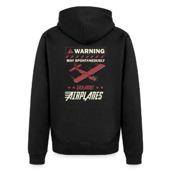 L'avertissement peut parler de pilote d'avion - Veste à capuche bio Premium Unisexe - noir - Dos - Nico (187cm)