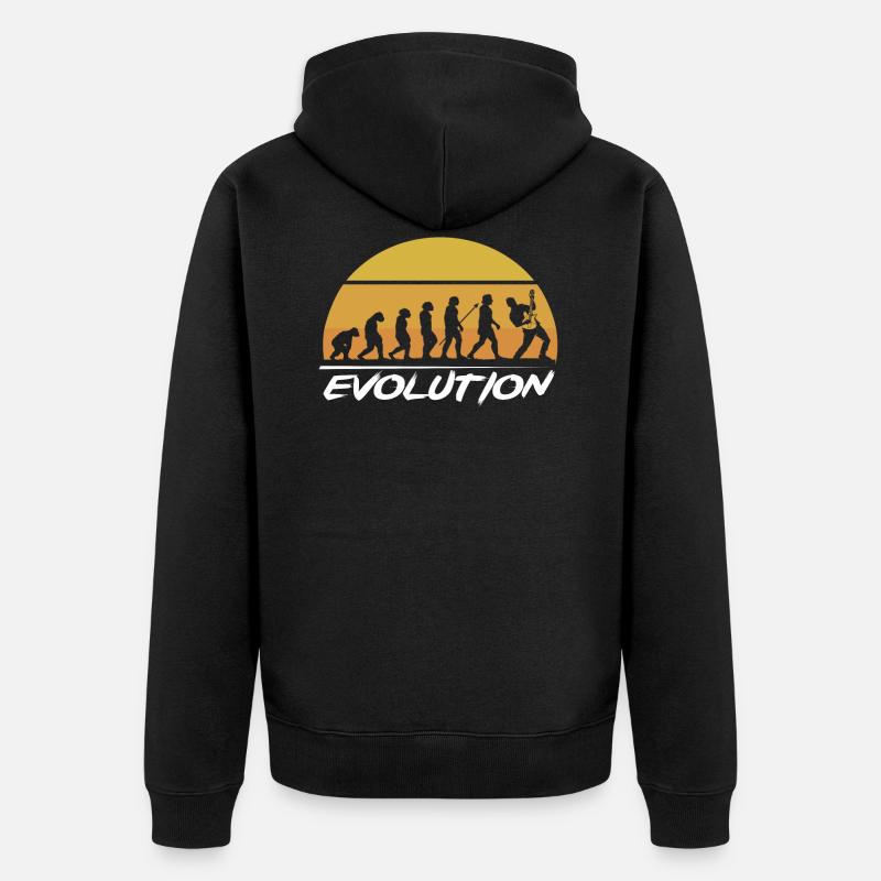 Gitarre Gitarren Evolution - Unisex Premium Bio Zip Hoodie - Schwarz