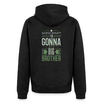 Older brother - Unisex Premium Organic Zip Hoodie - black - Back - Nico (187cm)