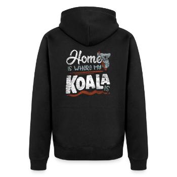 Koala bear - Unisex Premium Organic Zip Hoodie - black - Back - Nico (187cm)