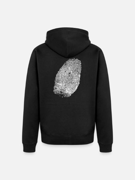 Empreinte digitale (blanc) - Veste à capuche bio Premium Unisexe - noir