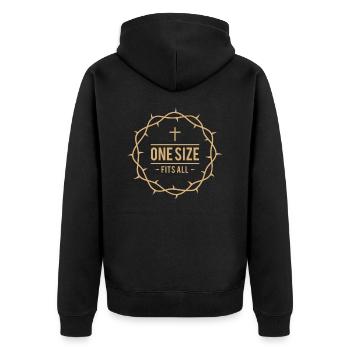 Dornenkrone - Christliches Design - Unisex Premium Bio Zip Hoodie - Schwarz - Hinten - Nico (187cm)