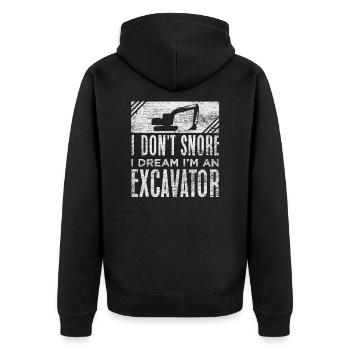Bagger - Unisex Premium Bio Zip Hoodie - Schwarz - Hinten - Nico (187cm)