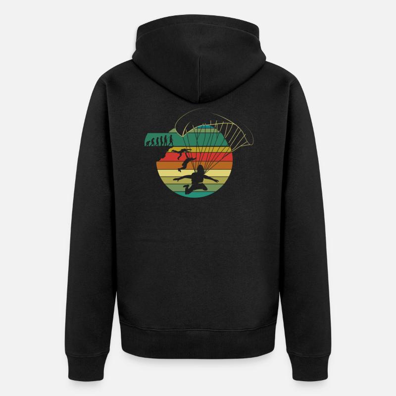 Fallschirm Springen Skydiving - Unisex Premium Bio Zip Hoodie - Schwarz