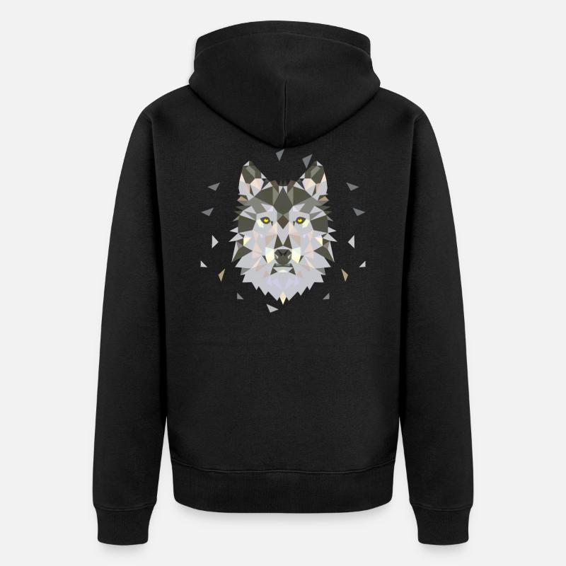 Loup loups loup visage - Veste à capuche bio Premium Unisexe - noir