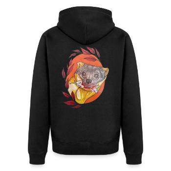 Marten Breakfast - Unisex Premium Organic Zip Hoodie - black - Back - Nico (187cm)