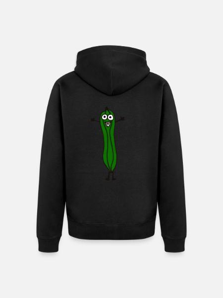 Funny laughing zucchini - Unisex Premium Organic Zip Hoodie - black