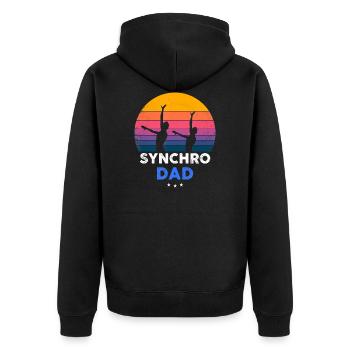 Synchronized Swimming Synchro Dad Funny - Unisex Premium Organic Zip Hoodie - black - Back - Nico (187cm)