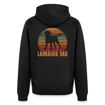 Rétro Labrador Papa Cadeau Chien Papa Golden Black Lab - Veste à capuche bio Premium Unisexe - noir - Dos - Nico (187cm)