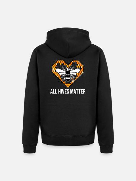 Bees beekeepers beekeeping - Unisex Premium Organic Zip Hoodie - black