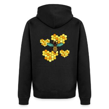 Cadeau d'abeille apiculteur - Veste à capuche bio Premium Unisexe - noir - Dos - Nico (187cm)