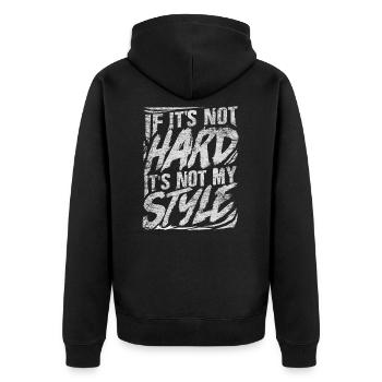 Musique techno hardstyle - Veste à capuche bio Premium Unisexe - noir - Dos - Nico (187cm)