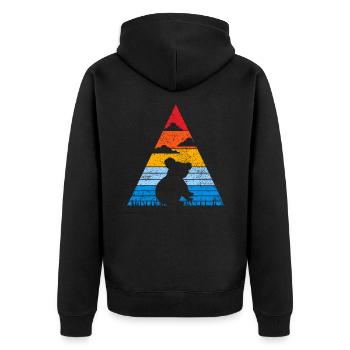 Retro koala sunset animal australia koala bear - Unisex Premium Organic Zip Hoodie - black - Back - Nico (187cm)