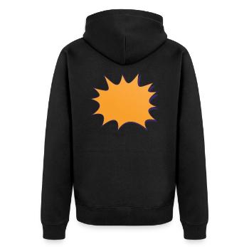 Comic - Unisex Premium Bio Zip Hoodie - Schwarz - Hinten - Nico (187cm)