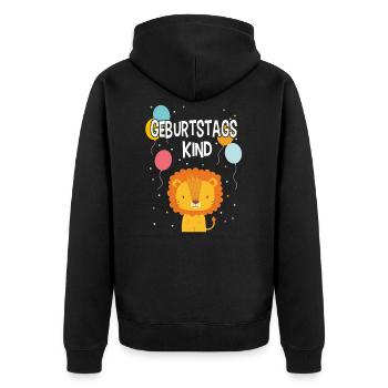 Anniversaire anniversaire Lion Lion - Veste à capuche bio Premium Unisexe - noir - Dos - Nico (187cm)
