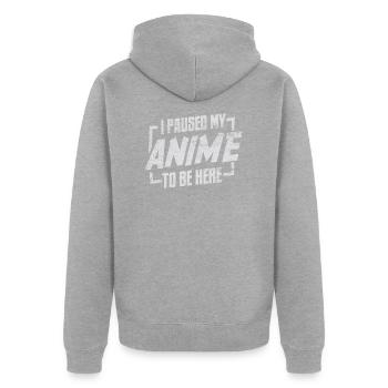 Anime - Unisex Premium Organic Zip Hoodie - heather grey - Back - Nico (187cm)