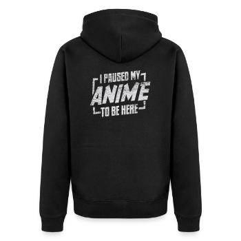 Anime - Unisex Premium Organic Zip Hoodie - black - Back - Nico (187cm)