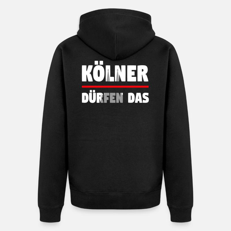 Kölner dürfen das - Unisex Premium Bio Zip Hoodie - Schwarz