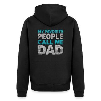 Daddy Father's Day - Unisex Premium Organic Zip Hoodie - black - Back - Nico (187cm)