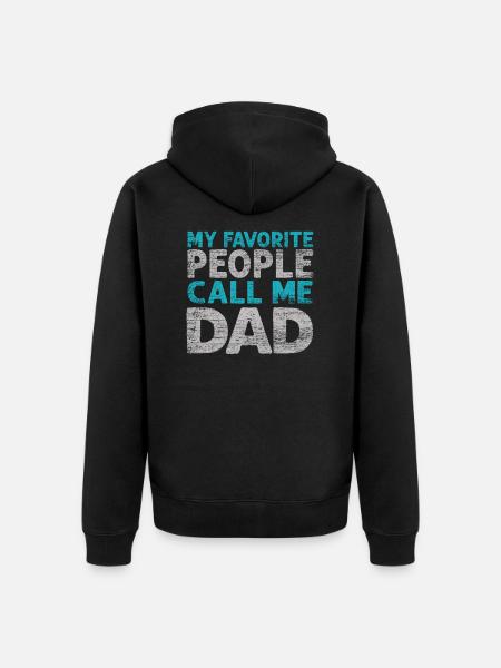 Daddy Father's Day - Unisex Premium Organic Zip Hoodie - black