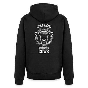 Juste une fille qui aime les vaches Farmer Farmer Cows - Veste à capuche bio Premium Unisexe - noir - Dos - Nico (187cm)