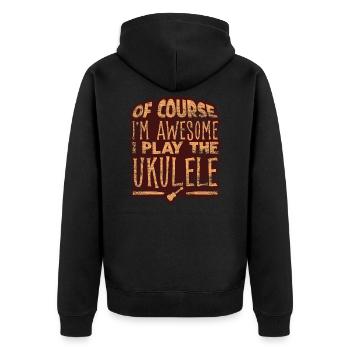 ukulele - Unisex Premium Organic Zip Hoodie - black - Back - Nico (187cm)
