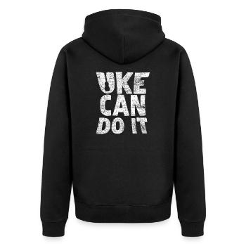 Ukulele - Unisex Premium Bio Zip Hoodie - Schwarz - Hinten - Nico (187cm)