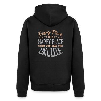 ukulélé - Veste à capuche bio Premium Unisexe - noir - Dos - Nico (187cm)