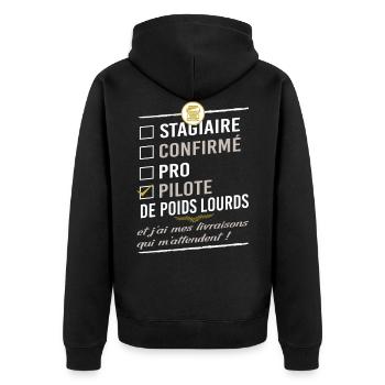Routier - Chauffeur de poids lourds - Veste à capuche bio Premium Unisexe - noir - Dos - Nico (187cm)